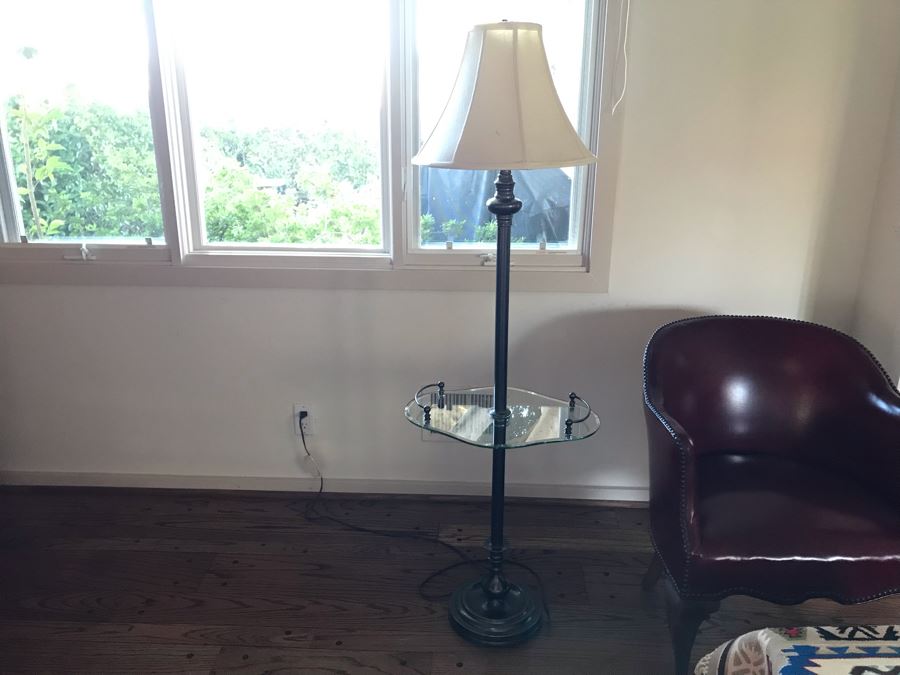 Floor Lamp With Glass Drink Tray Table 5H [Photo 4]