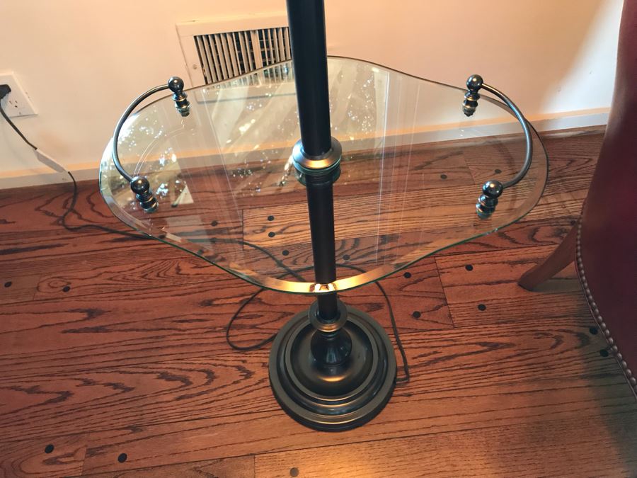 Floor Lamp With Glass Drink Tray Table 5H [Photo 3]