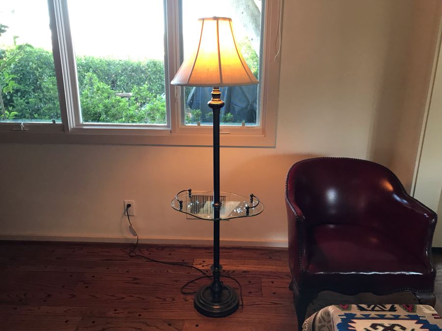 Floor Lamp With Glass Drink Tray Table 5H [Photo 2]
