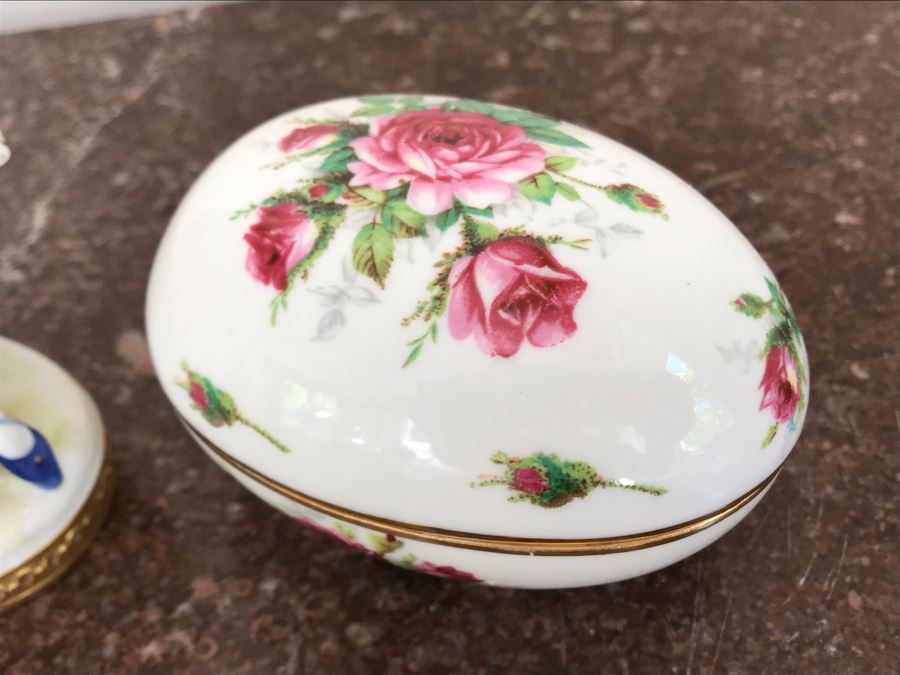 Dancing Ballerina Figurine 8H, Porcelain Swan Figurine And Porcelain Oval Box  [Photo 9]