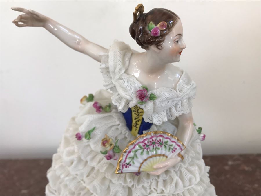 Dancing Ballerina Figurine 8H, Porcelain Swan Figurine And Porcelain Oval Box  [Photo 4]
