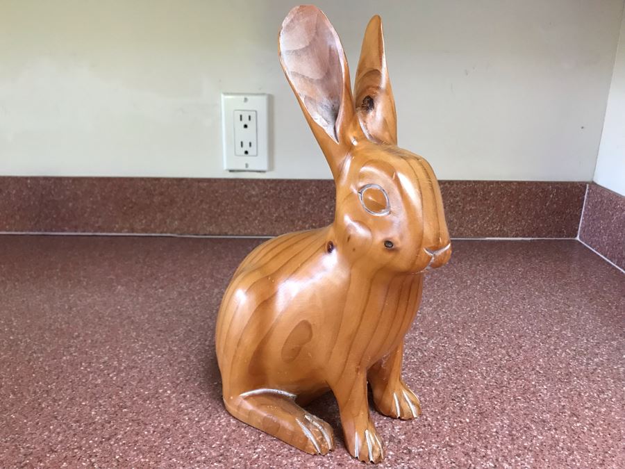 Wooden Bunny Rabbit Sculpture 8W X 4D X 12H [Photo 6]