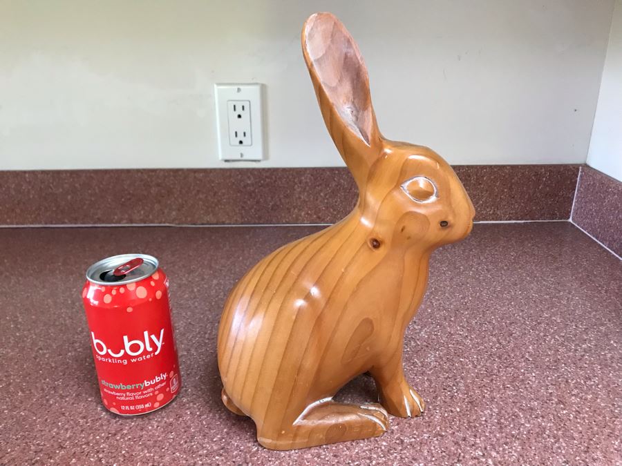 Wooden Bunny Rabbit Sculpture 8W X 4D X 12H [Photo 4]