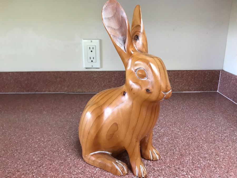 Wooden Bunny Rabbit Sculpture 8W X 4D X 12H [Photo 2]