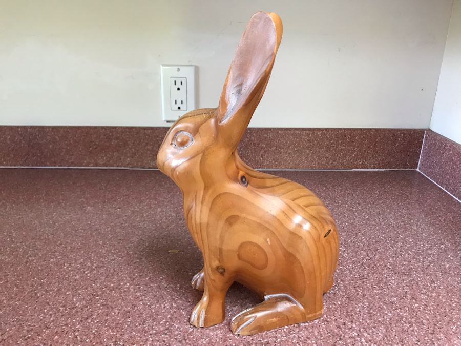 Wooden Bunny Rabbit Sculpture 8W X 4D X 12H [Photo 5]