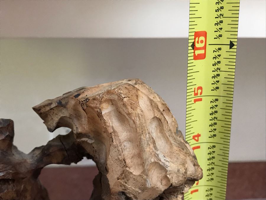 Hand Carved Wooden Giraffe Sculpture 8W X 5D X 15H [Photo 12]