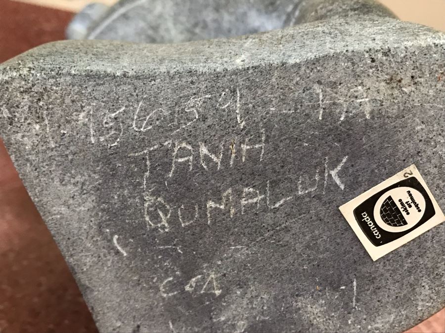 Impressive Carved Inuit Soapstone Eskimo Art By Tanih Qumaluk Canada 7.5W X 6D X 9H [Photo 14]