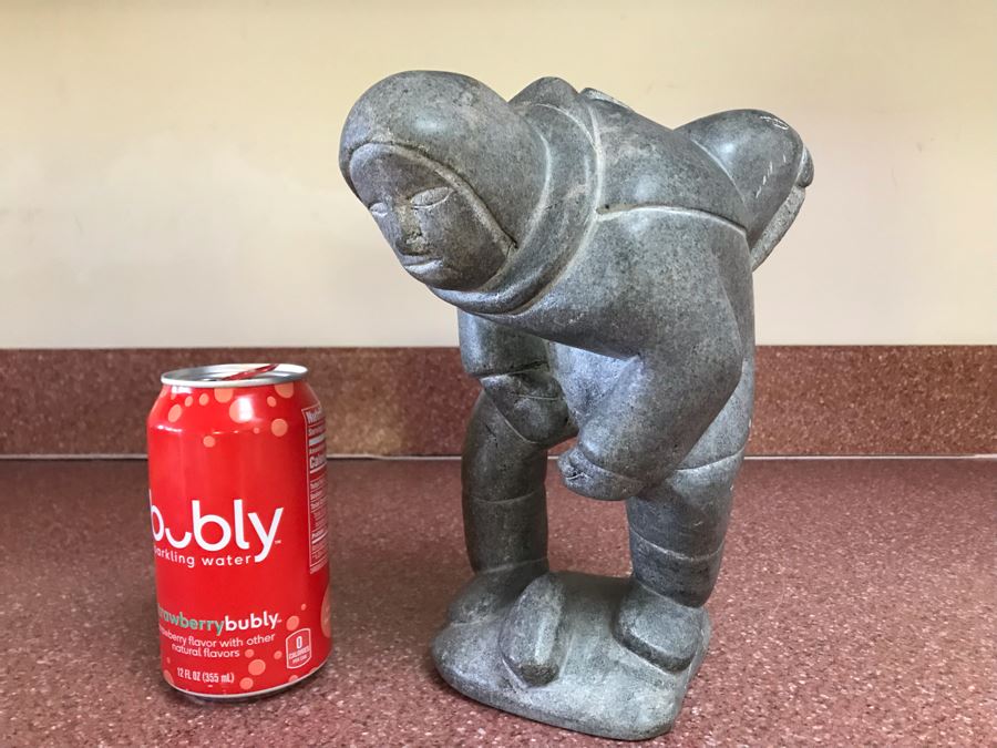 Impressive Carved Inuit Soapstone Eskimo Art By Tanih Qumaluk Canada 7.5W X 6D X 9H [Photo 2]