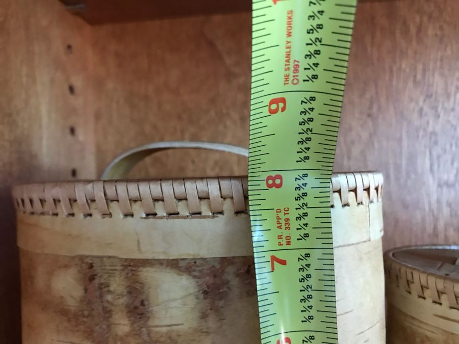 Set Of (3) Russian Bark Lidded Boxes 8H To 5H [Photo 4]