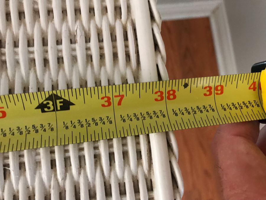 White Wicker Chest Of Drawers Dresser With Oval Mirror 38W X 19D X 77H [Photo 7]