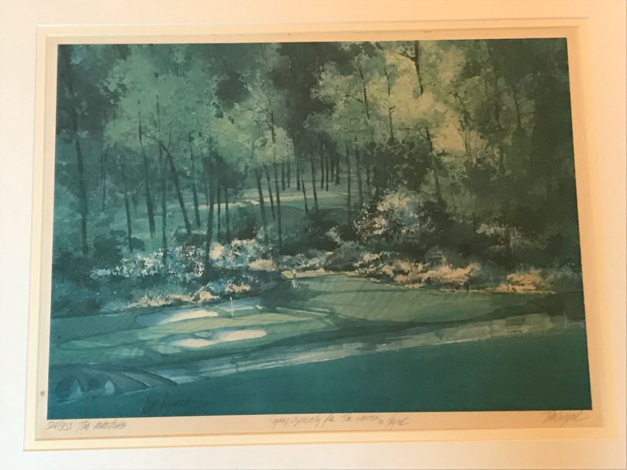 Tom Lynch Double Hand Signed The Masters Golf Print 21W X 15H [Photo 2]