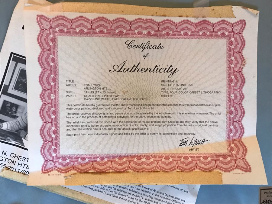 Tom Lynch Double Hand Signed The Masters Golf Print 21W X 15H [Photo 7]