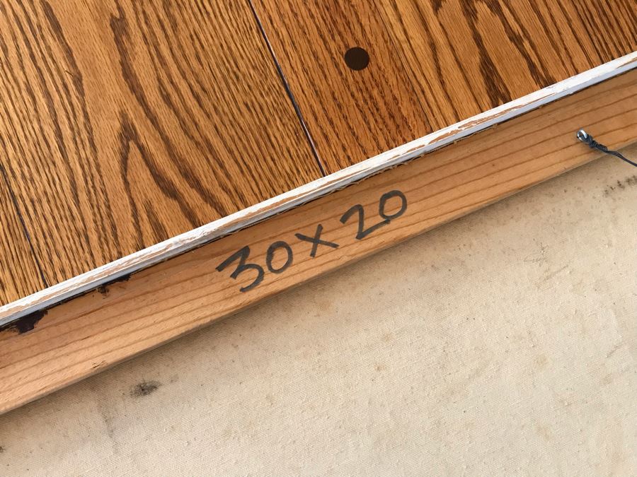 Original Modernist Oil Painting On Canvas By Ned O. Wert Titled 'Youth Dive' 30 X 20 [Photo 12]