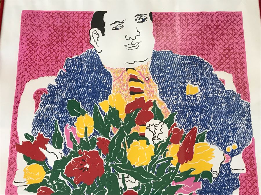 American Expressionist Fay Peck Hand Signed Limited Edition Print Titled 'Cocktails, Tulips And You' 8 Of 120 - 26 X 34 [Photo 3]