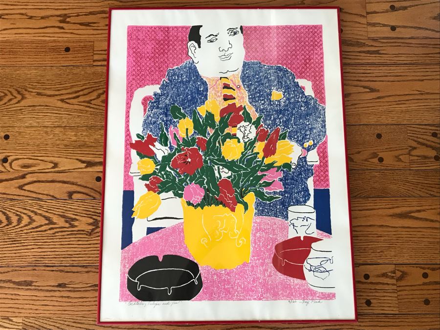American Expressionist Fay Peck Hand Signed Limited Edition Print Titled 'Cocktails, Tulips And You' 8 Of 120 - 26 X 34 [Photo 1]