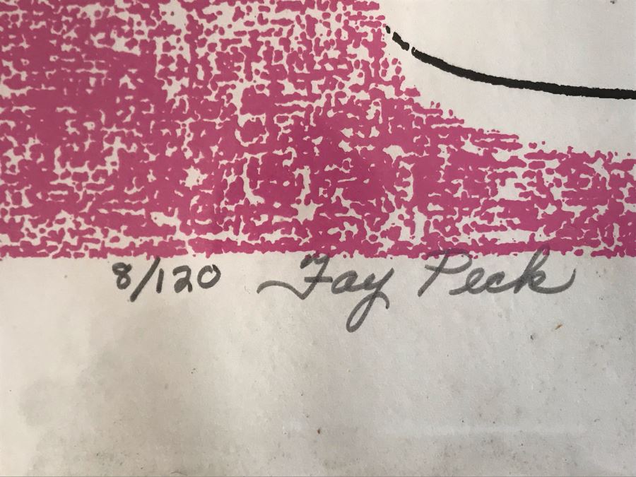 American Expressionist Fay Peck Hand Signed Limited Edition Print Titled 'Cocktails, Tulips And You' 8 Of 120 - 26 X 34 [Photo 6]