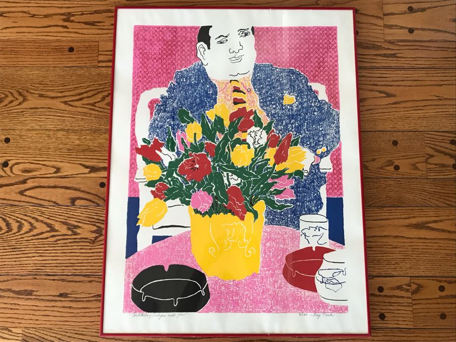 American Expressionist Fay Peck Hand Signed Limited Edition Print Titled 'Cocktails, Tulips And You' 8 Of 120 - 26 X 34 [Photo 2]