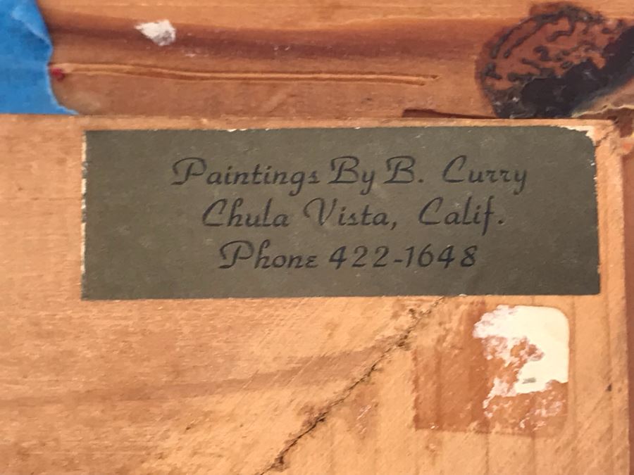 Original Painting Of Boy Chasing Butterflies In Field By B. Curry 5W X 15H [Photo 7]