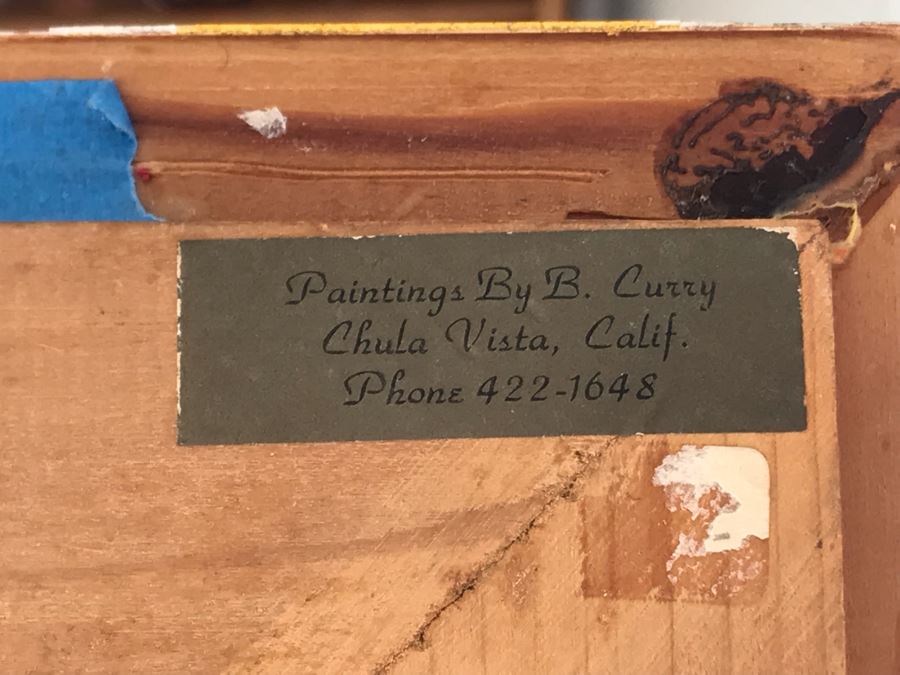 Original Painting Of Boy Chasing Butterflies In Field By B. Curry 5W X 15H [Photo 8]