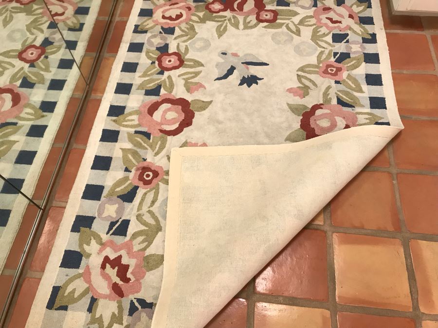 Hooked Rug With Birds And Flowers 43 X 67 [Photo 5]
