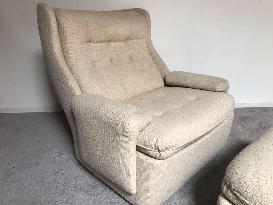 JUST ADDED - Mid-Century Modern Armchair With Matching Ottoman - Designer Unknown [Photo 11]