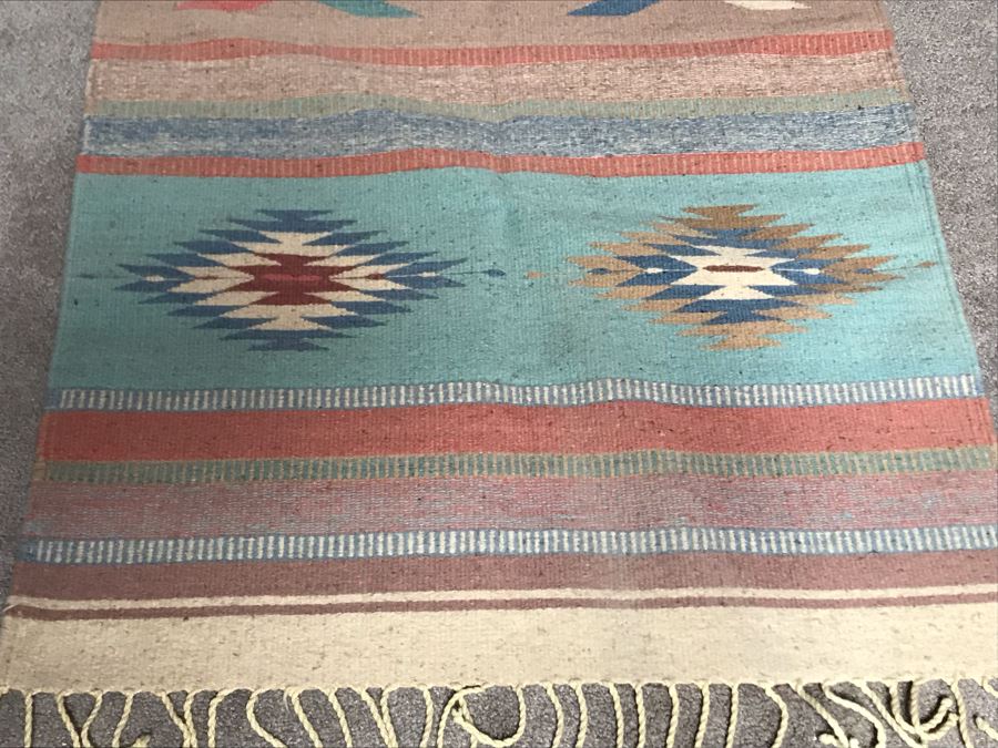 JUST ADDED - Hand Knotted Wool Southwestern Rug 31 X 63 [Photo 3]