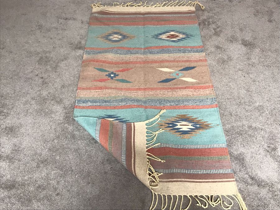 JUST ADDED - Hand Knotted Wool Southwestern Rug 31 X 63