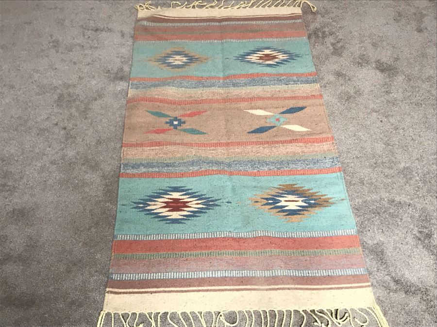 JUST ADDED - Hand Knotted Wool Southwestern Rug 31 X 63 [Photo 2]