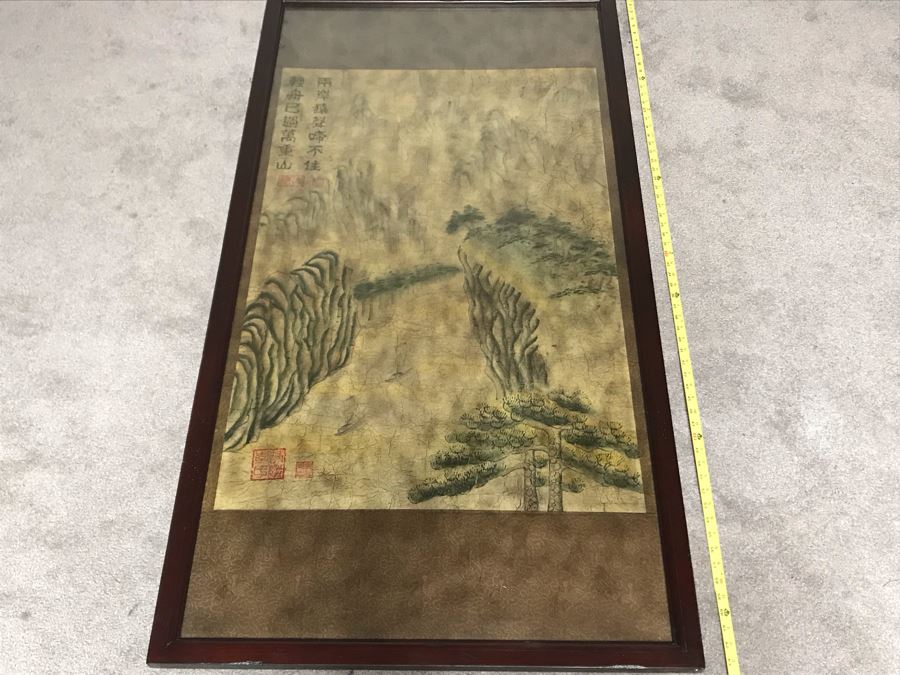JUST ADDED - Large Limited Edition Hand-Painted And Signed Depiction Of Tang Dynasty Scenery 33W X 60H - See Photos [Photo 2]