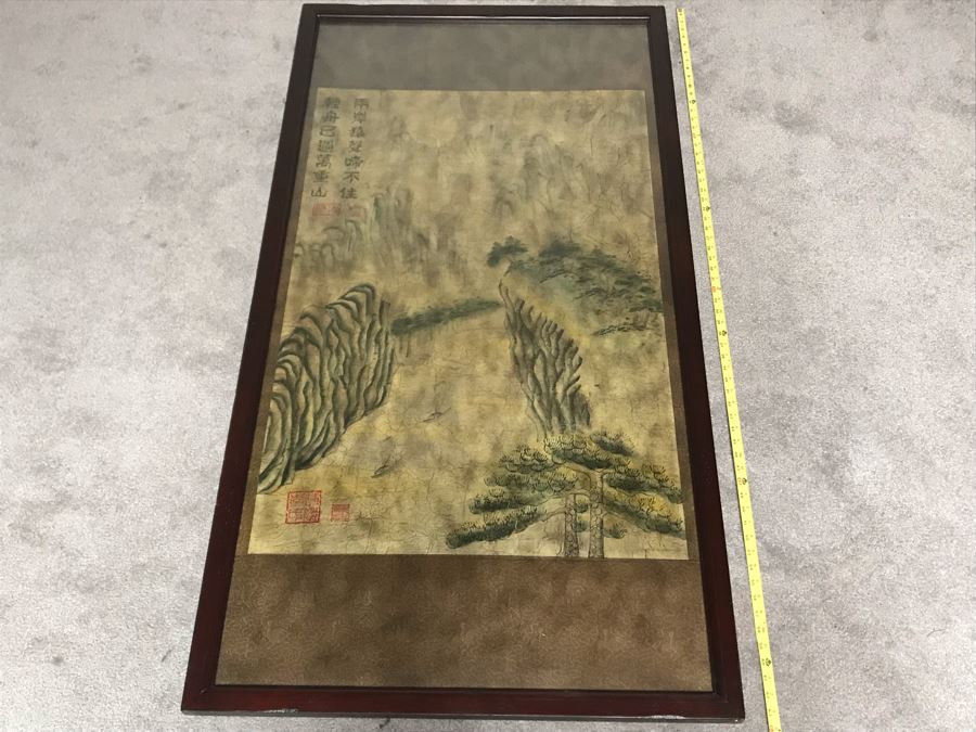 JUST ADDED - Large Limited Edition Hand-Painted And Signed Depiction Of Tang Dynasty Scenery 33W X 60H - See Photos