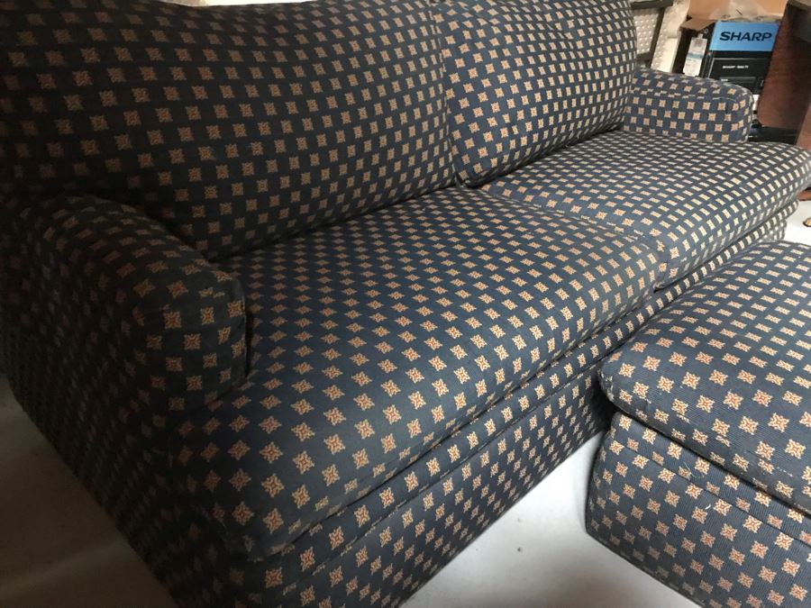 JUST ADDED - D.C. Douglas Upholstered Sleeper Sofa With Matching Ottoman 72W X 36D X 32H [Photo 2]