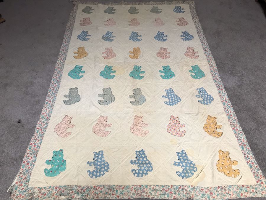 JUST ADDED - Vintage Bear Quilt 54 X 87