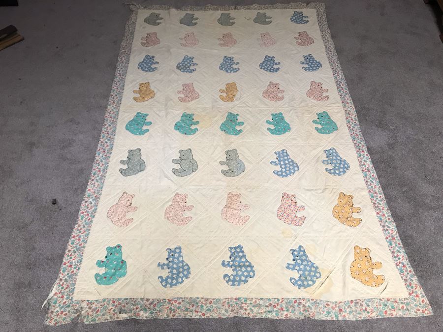 JUST ADDED - Vintage Bear Quilt 54 X 87 [Photo 2]