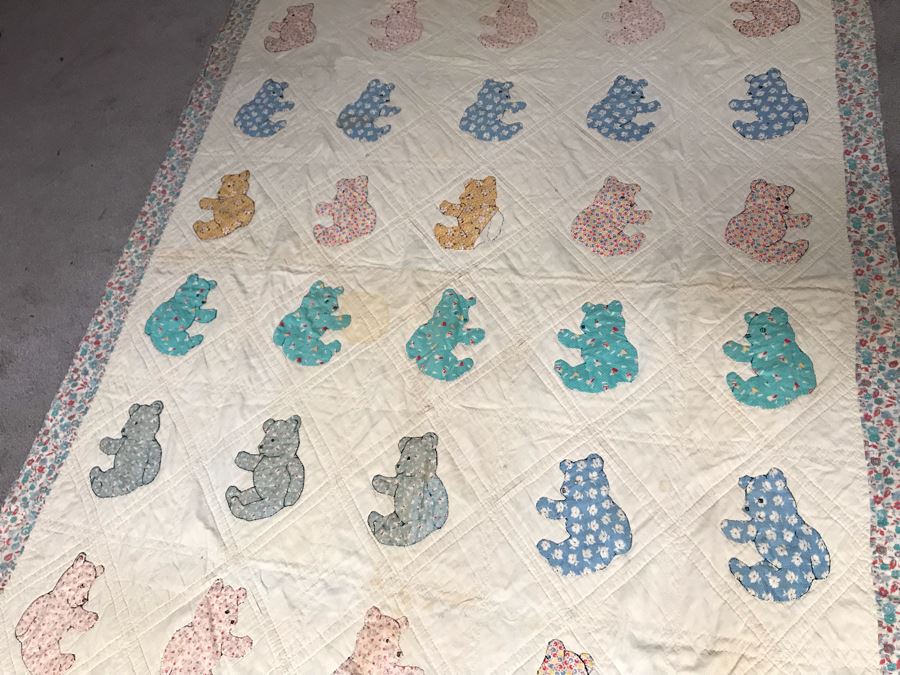 JUST ADDED - Vintage Bear Quilt 54 X 87 [Photo 3]