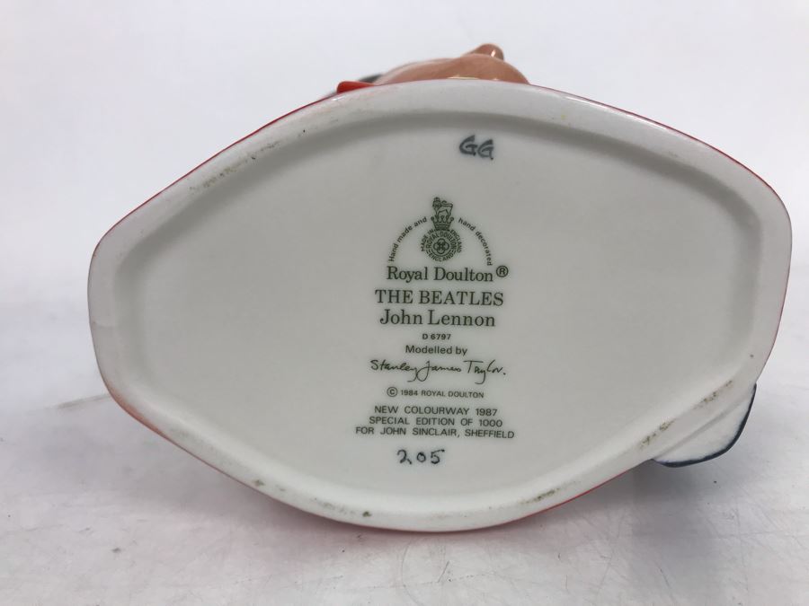 JUST ADDED - Very Rare John Lennon Royal Doulton The Beatles New Colourway 1987 Special Edition Of 1000 For John Sinclair, Sheffield Mug Figurine D 6707 [Photo 7]