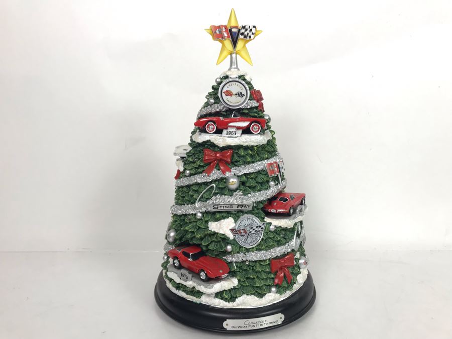 JUST ADDED - Corvette Oh What Fun It Is To Drive! Illuminated Tree Featuring Corvette Sting Rays By The Bradford Exchange 12H [Photo 1]