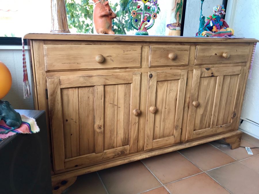 JUST ADDED - Ethan Allen Wooden Sideboard Buffet Cabinet [Photo 3]