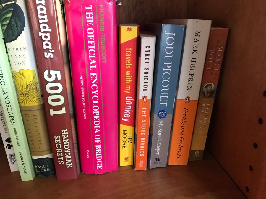 JUST ADDED - Book Lot Shown On Center Shelf And Glass Candle Holder [Photo 9]