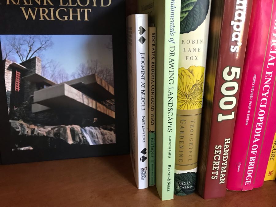 JUST ADDED - Book Lot Shown On Center Shelf And Glass Candle Holder [Photo 8]