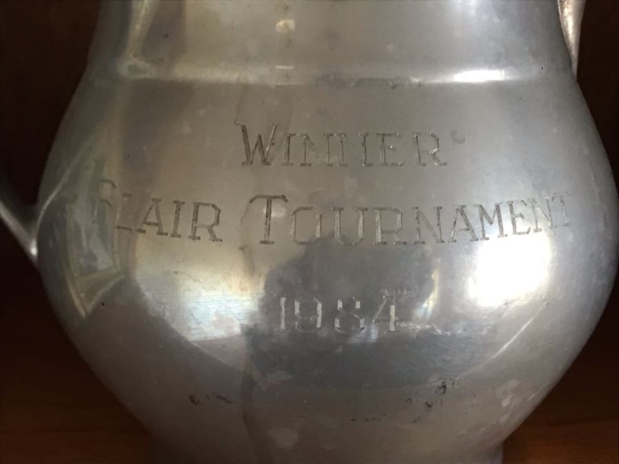 JUST ADDED - Original Plein Air Painting 9W X 7H And Pewter Trophy Pitcher 6H [Photo 5]