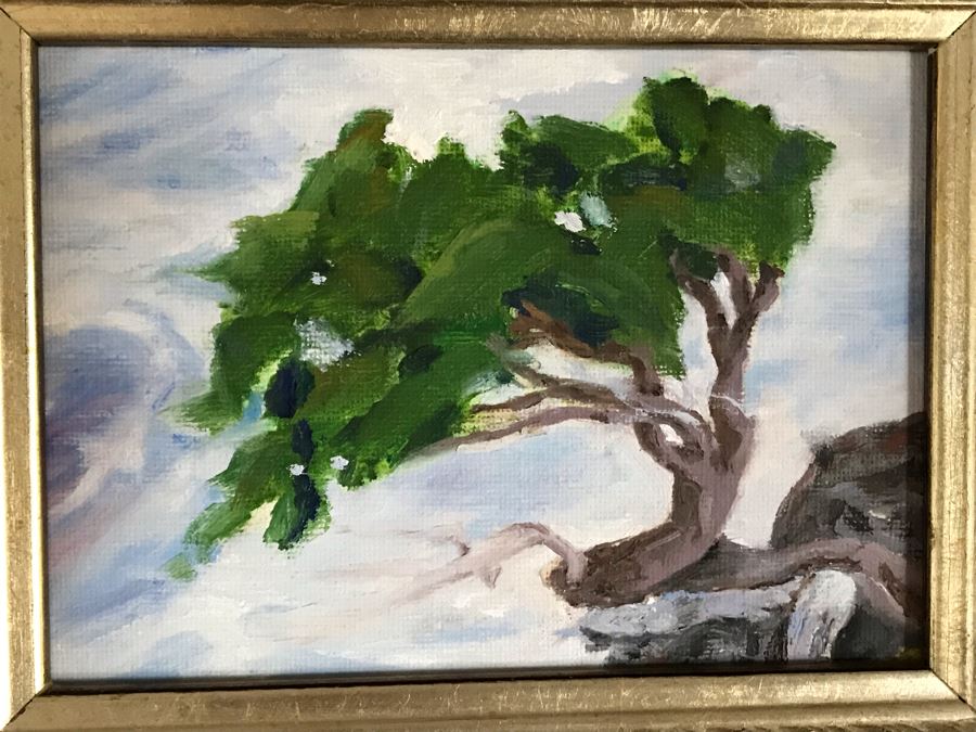 JUST ADDED - Original Plein Air Painting 9W X 7H And Pewter Trophy Pitcher 6H [Photo 3]