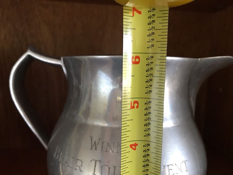 JUST ADDED - Original Plein Air Painting 9W X 7H And Pewter Trophy Pitcher 6H [Photo 7]