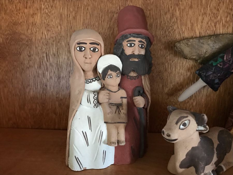 JUST ADDED - Handmade Peruvian Pottery Sculptures And Handmade Doll 9H [Photo 3]