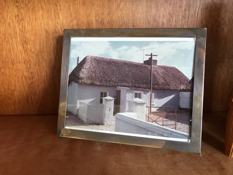 JUST ADDED - Sterling Silver Picture Frame 10 X 8, Irish Cross Sculpture 11H And Wooden Sculpture [Photo 4]