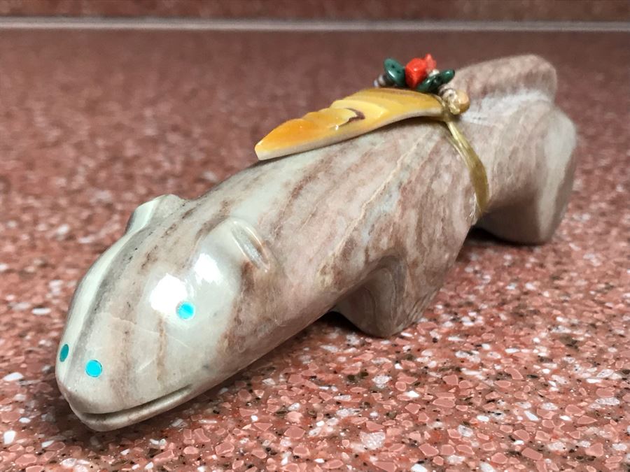 JUST ADDED - Native American Carved Stone Bear Fetish 5W X 1D X 1.5H [Photo 2]