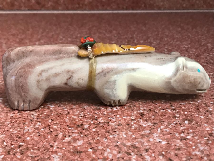 JUST ADDED - Native American Carved Stone Bear Fetish 5W X 1D X 1.5H [Photo 8]