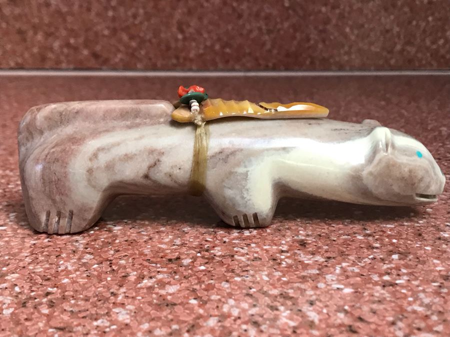 JUST ADDED - Native American Carved Stone Bear Fetish 5W X 1D X 1.5H [Photo 7]