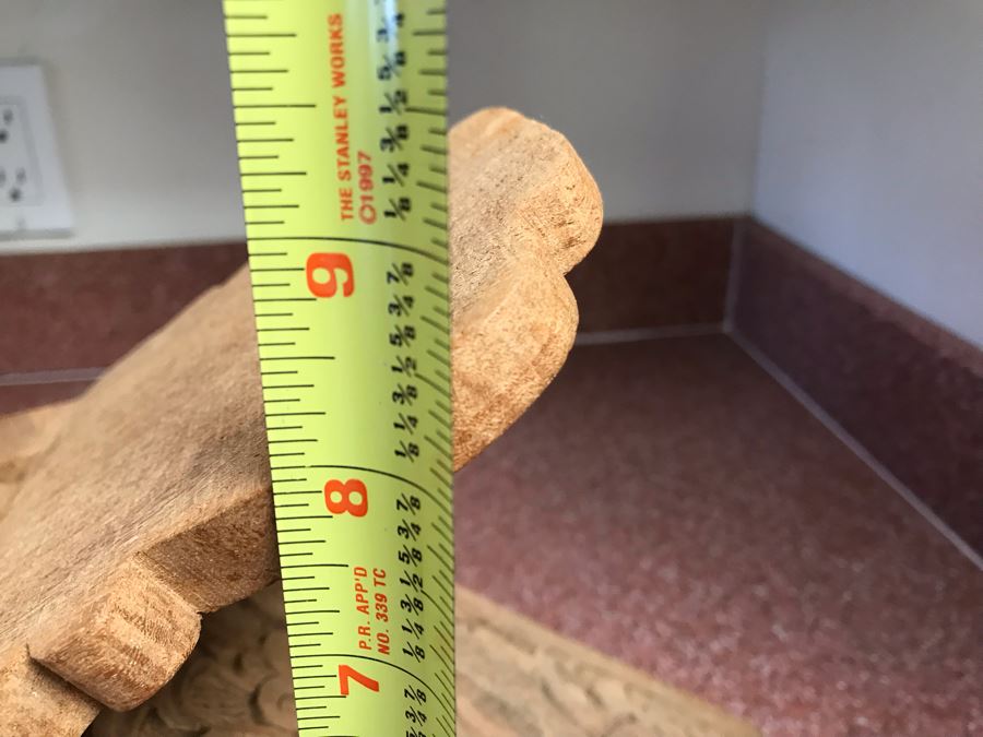 JUST ADDED - Hand Carved Wooden Book Holder 17W X 5D X 9H [Photo 5]