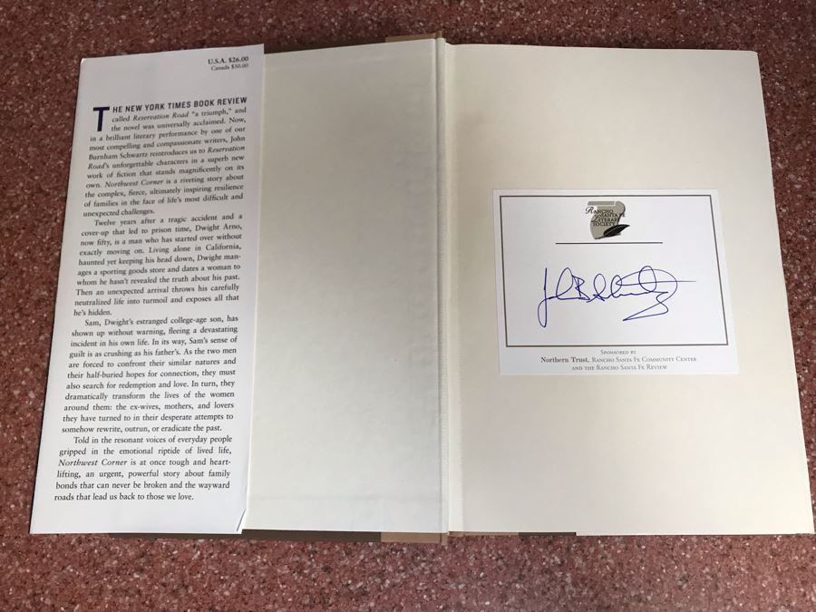 JUST ADDED - Signed Book: Northwest Corner By John Burnham Schwartz [Photo 4]