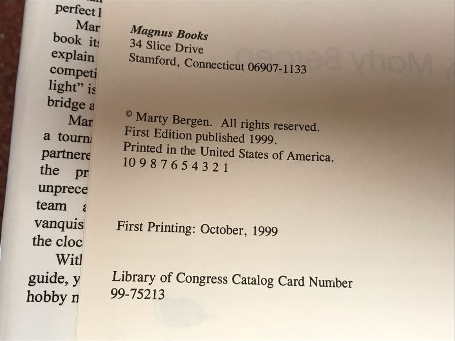 JUST ADDED - Pair Of Signed Bridge Book By Marty Bergen [Photo 10]